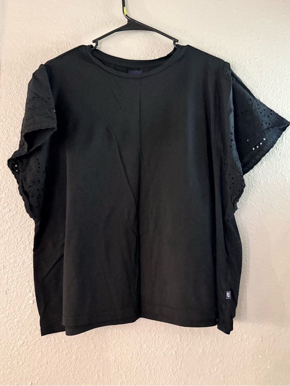 GAP Black Eyelet Short Sleeve Crew Tee